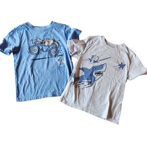 Garanimals Boys' Short Sleeve Monster Truck Shark Shirt Bundle of 2 Size 3T Blue